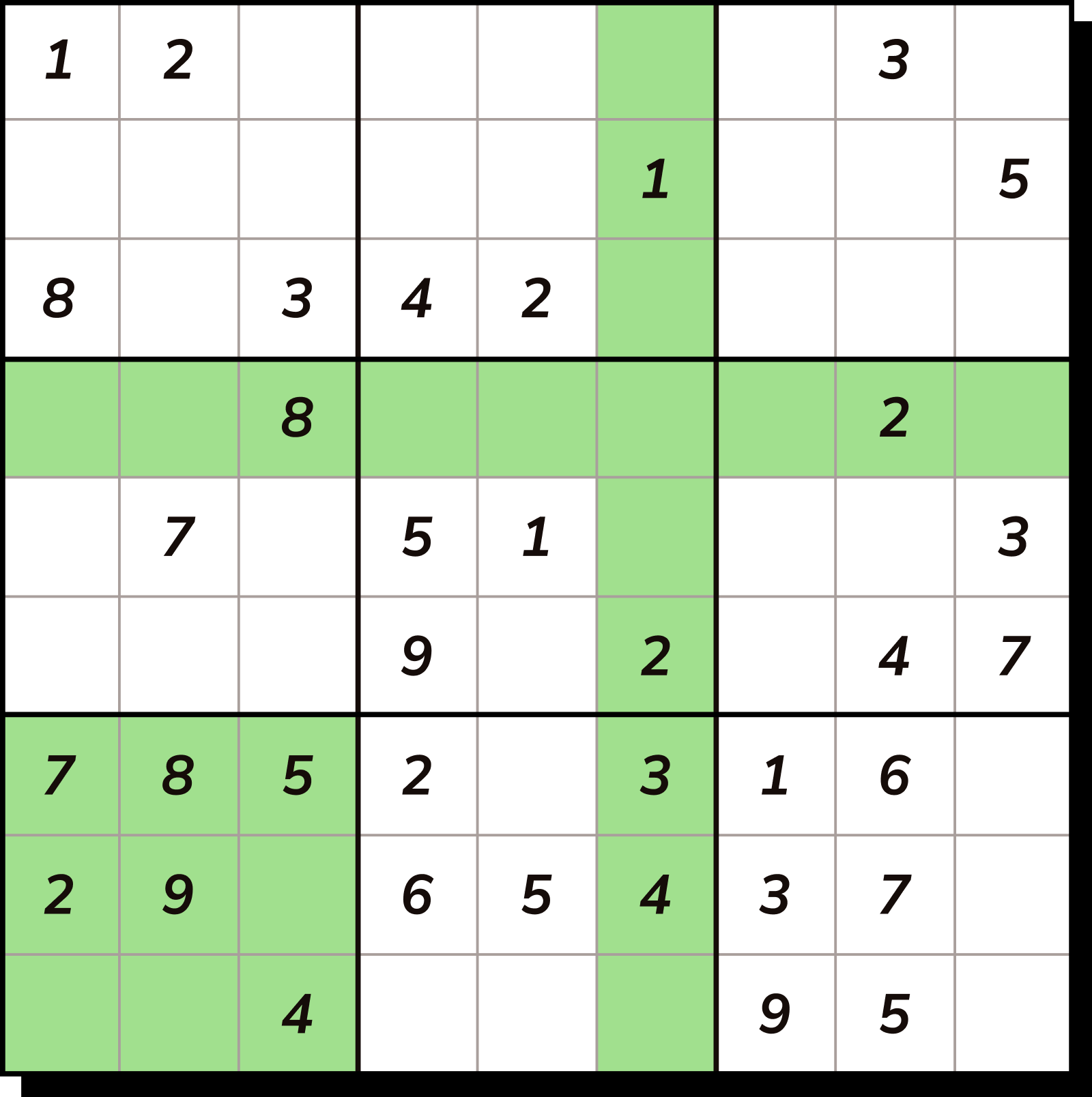 Siatka puzzli Sudoku Conquest 9x9